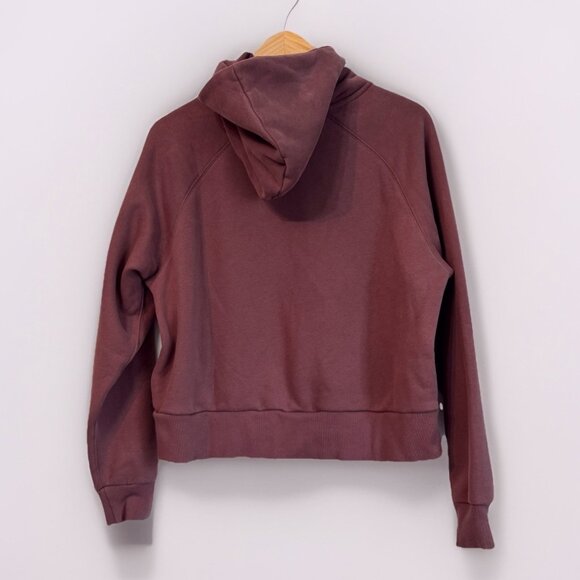 Vuori Restore Half Zip Hoodie Elderberry Womens Large Organic Cotton Sustainable - Picture 6 of 7